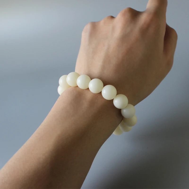 Тибетские шарики цвета слоновой кости белые четки браслет OM Healing Mala для йоги