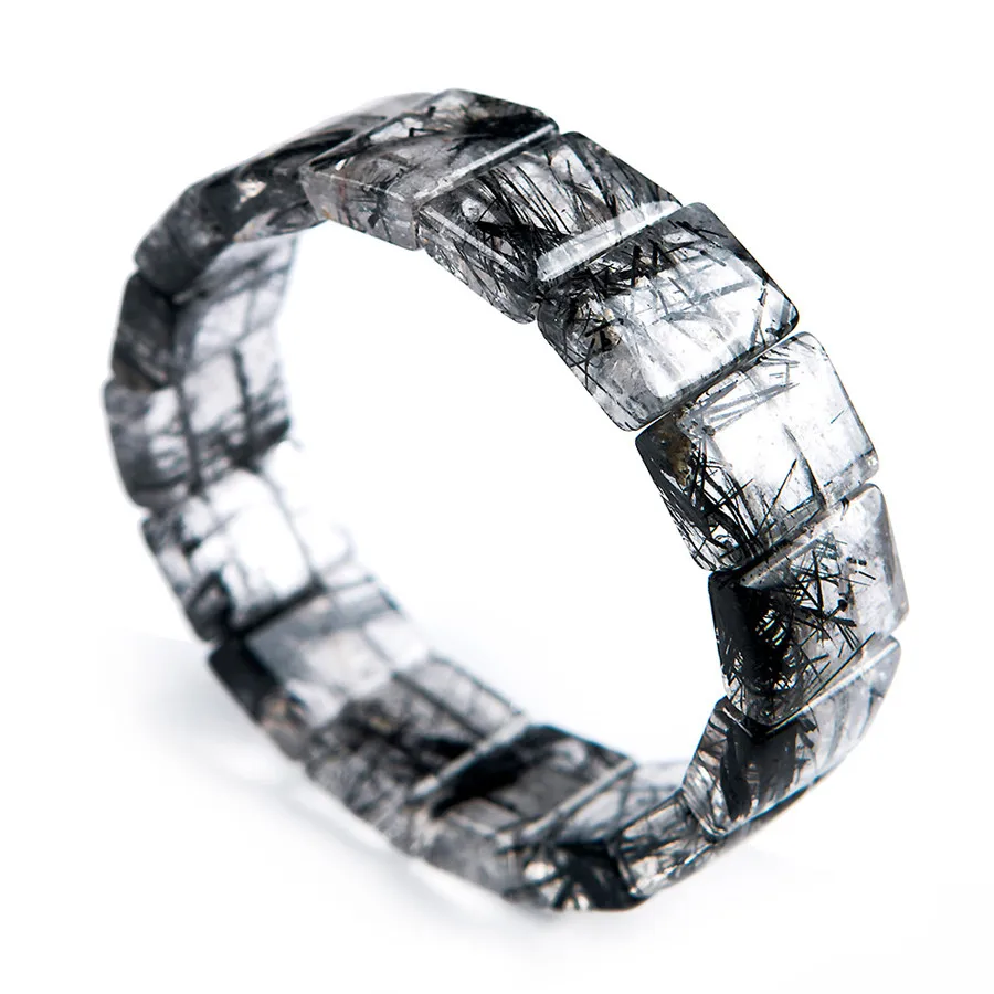 

Натуральные черные волосы, рутилированный кварцевый кристалл, очаровательный лечебный браслет 18*6 мм