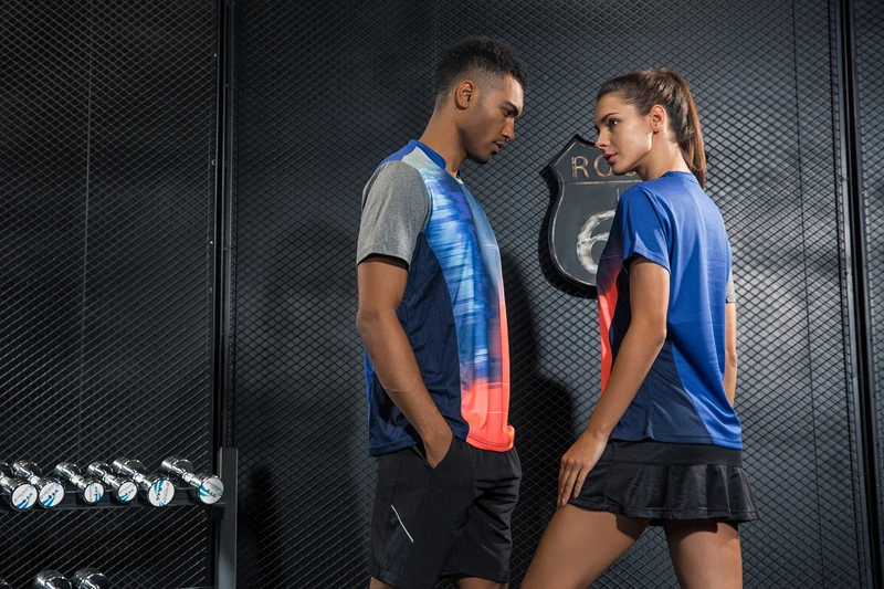 2017 Бег Фитнес Спортивная быстросохнущая дышащая Бадминтон рубашка Для