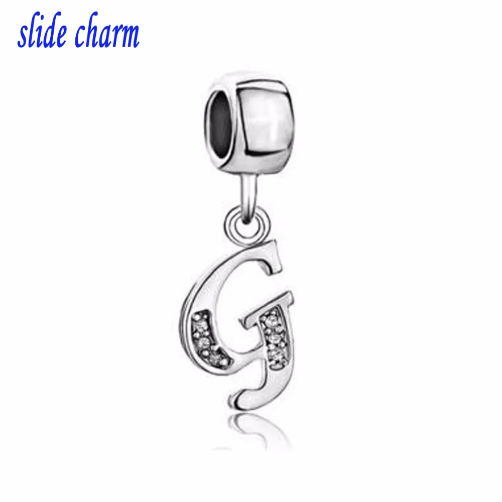 Бесплатная доставка подвеска-Шарм с буквами G и белыми кристаллами подарок на