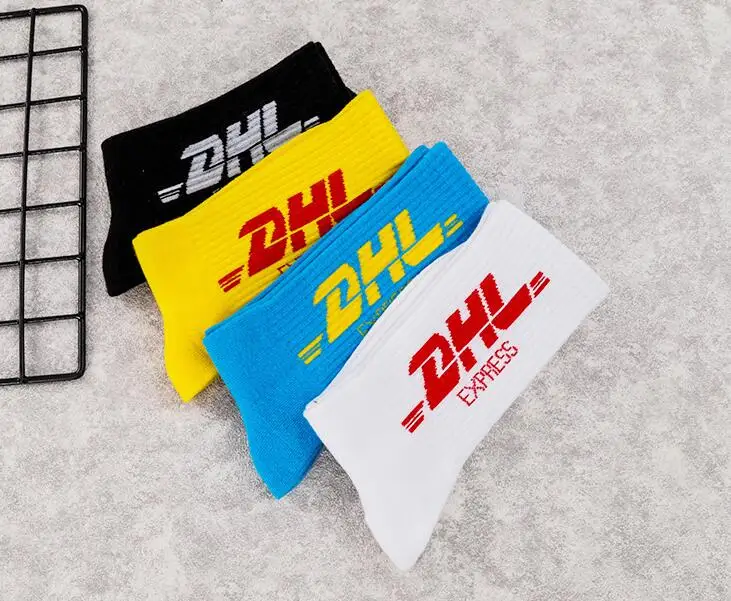 Носки унисекс, уличная мода, стильные, для DHL, с надписями, с принтом, для мужчин и женщин, модные носки для катания на коньках Ulzzang