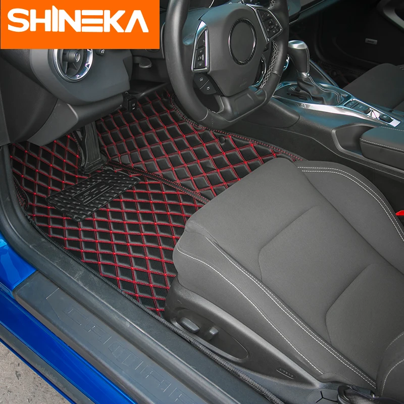 Кожаные коврики SHINEKA для Chevrolet Camaro 2017 + полный комплект кожаные напольные коврик