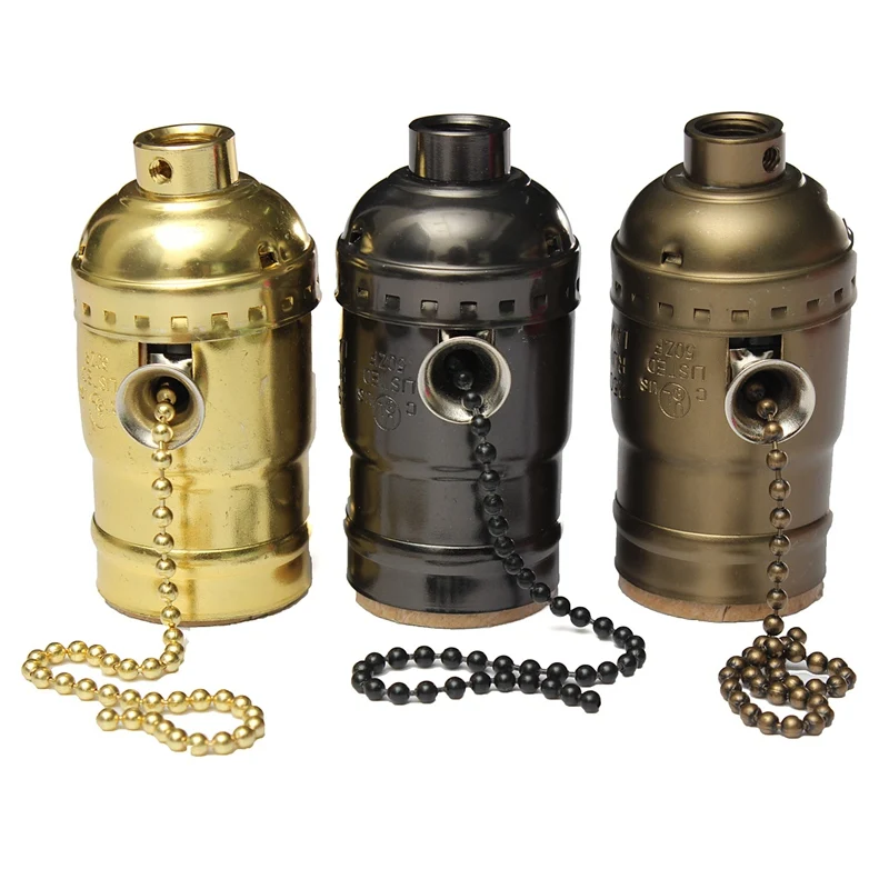 Ретро лампа Эдисона базы винт лампы Алюминий оболочки держатель античный