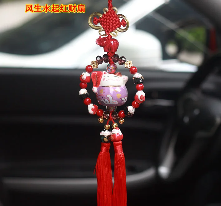 Интерьерное подвесное украшение, керамическое украшение, Maneki Neko, Lucky Cat, толстый кот, кристалл, Sleutelhanger, автомобильный брелок для ключей, chaviro, украшение