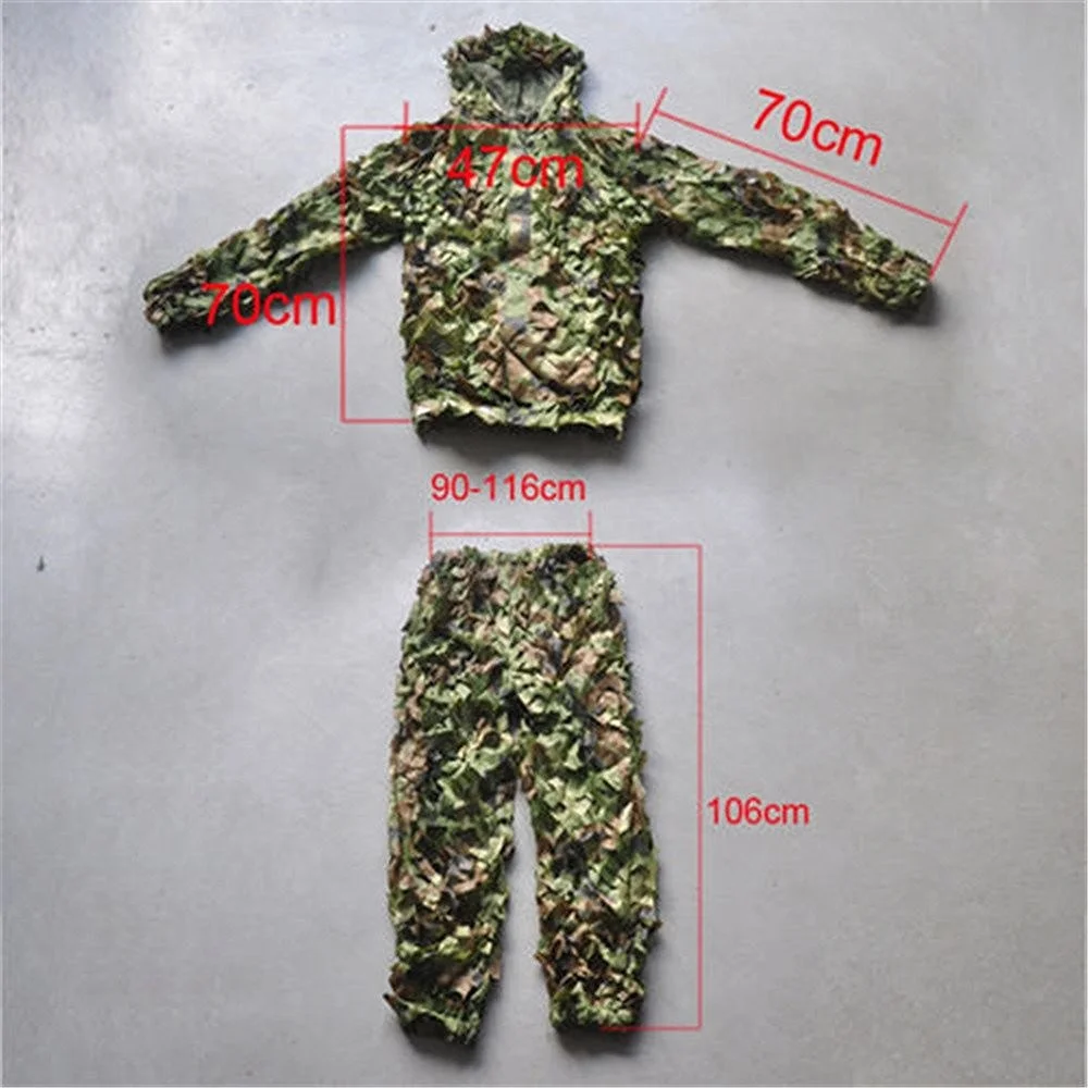 Камуфляж джунгли Снайпер Ghillie костюм высокое качество охота 3D лист камуфляж одежда скрининг и дерево стенд
