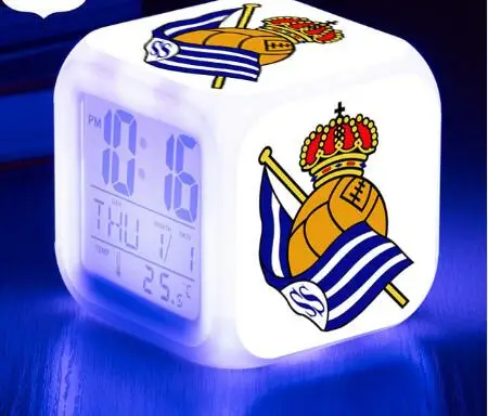 La Liga футбольная команда/светодио дный клуб светодиодный Будильник цифровые часы Спортивный Футбольный клуб 7 цветов Chaning часы Дети Рождественские подарки игрушка - Цвет: Темный хаки