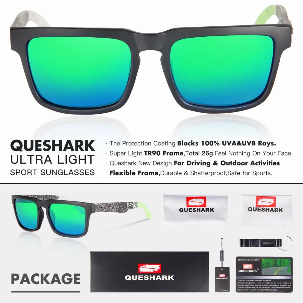 05 QUESHARK TR90 с принтом рамки поляризованные походные солнцезащитные очки Uv400 Кемпинг Рыбалка очки спортивные очки - Цвет: 05