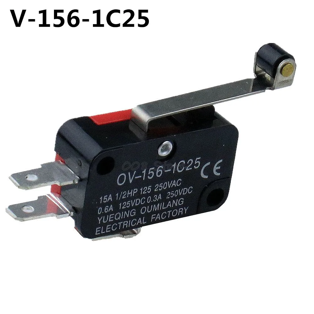 1 шт. микропереключатель Длинный рычаг AC 250 В 15A V-156-1C25 ролик SPDT рычаг микропереключатель