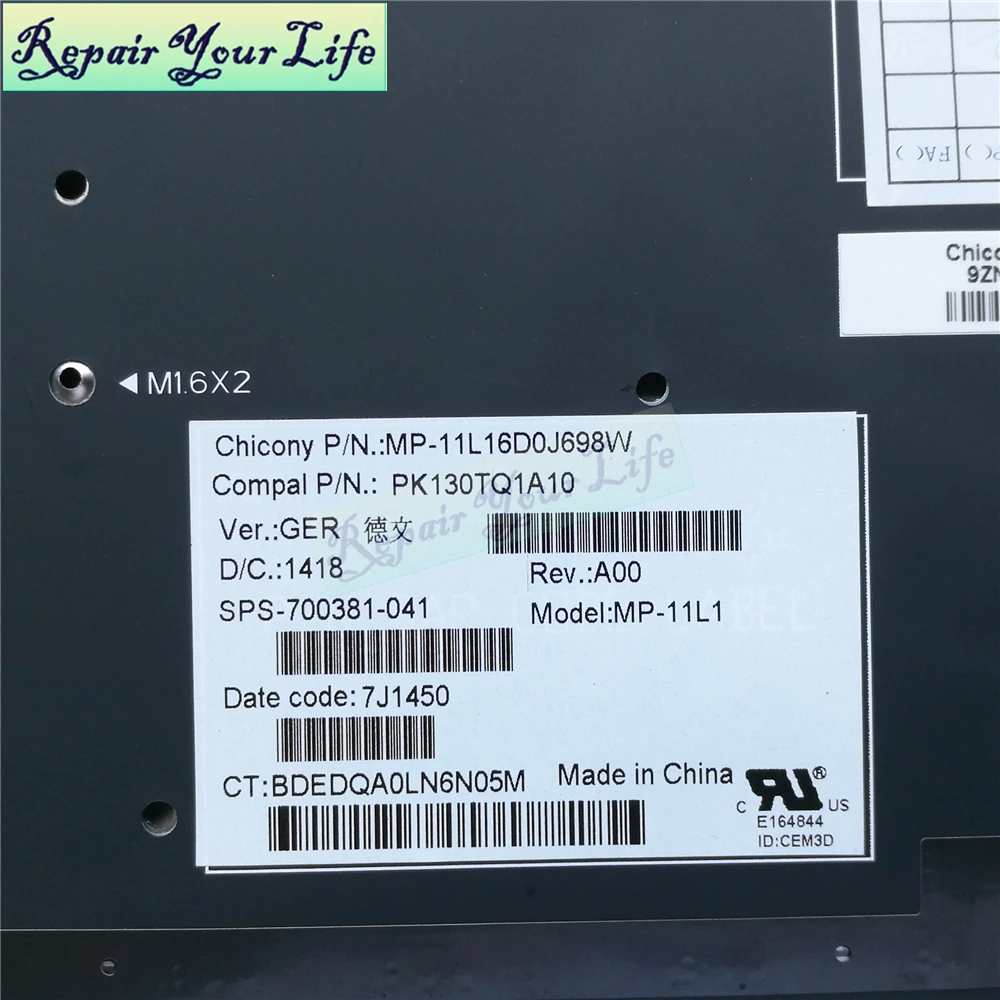 Клавиатура для ноутбука HP Envy 13 2000 SPECTRE XT PRO B000 Spectre GR оригинальная немецкая