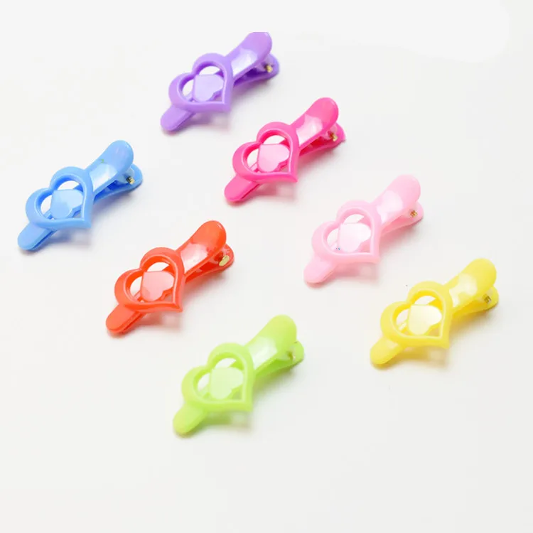 

Pet Hair Hirpin Cats Grooming Accessories Clips Plastic duckbill clip love butterfly flower jelly color hairpin 100