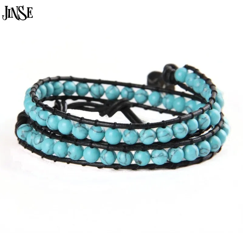 Браслет женский/мужской из натуральной кожи с бисером 6 мм|bracelets for|beads bracelets for