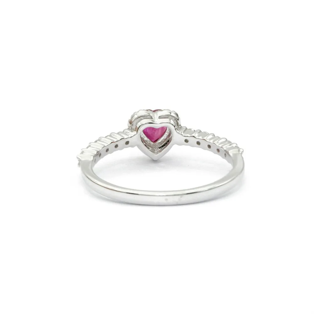 LASAMERO в форме сердца 0.3CT натуральный рубин драгоценный камень Halo бриллиант 18k
