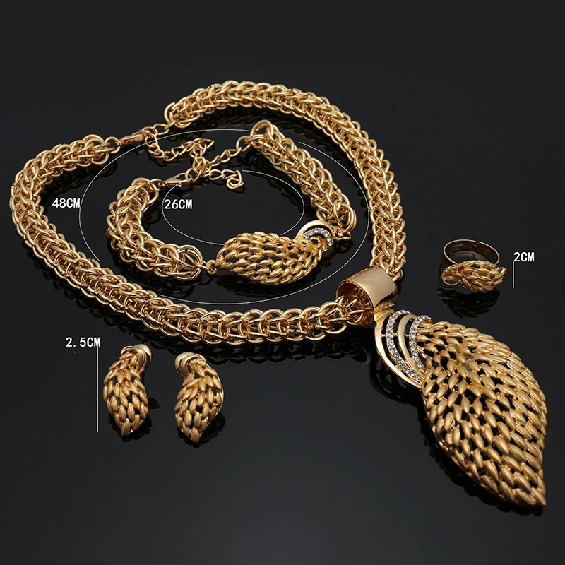 Zuodi 2019 Exquisite Dubai Gold Jewelry Set Brand Nigerian Wedding woman accessories Wholesale statement jewelry set | Украшения и