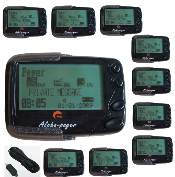 Бесплатная доставка! Портативный пейджер для сообщений приемник Pocsag Alpha 10 шт.