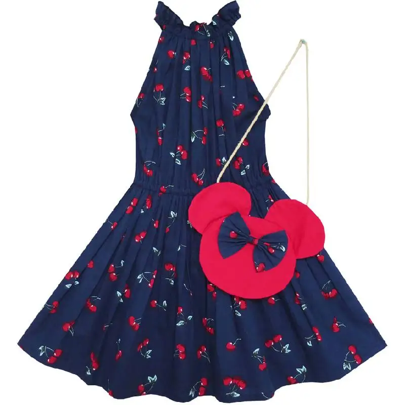 Sunny Fashion платья для девочек Цветок Девушка Платье вишня Фрукты Хлопок с Милый