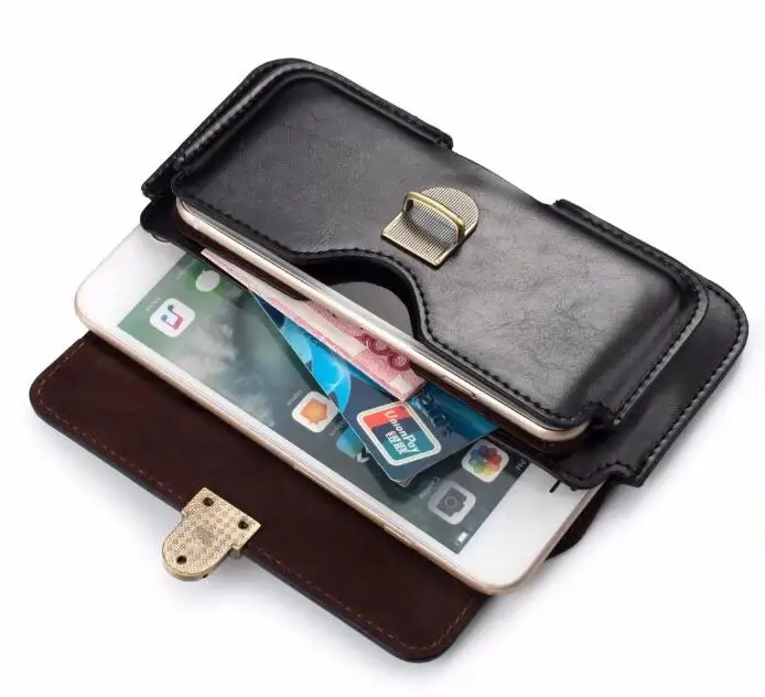 

Dual Pouch Leather Belt Clip Mobile Phone Case For Meizu 15/15 Lite/15 Plus/M6s/E3/M6 Note/Pro 7 Plus/M5c/MX5e M5S/E2/Pro 6 Plus