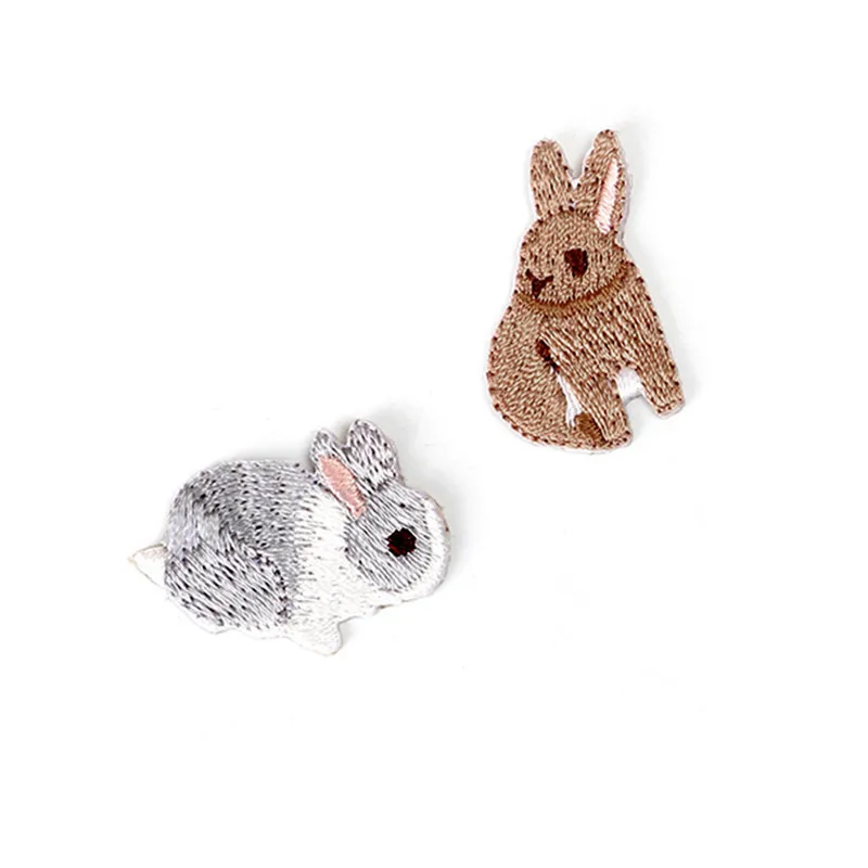 Коричневый кролик Кошка Белка Животные Вышивка Сделай Сам патчи для женщин