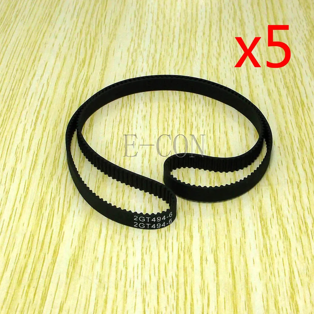 

5pcs/lot 494-GT2 Loop Timing Belt Width 6mm GT2 Belt Rubber Fiberglass Inner Length 494mm 247 Teeth for GT2 Timing Pulley