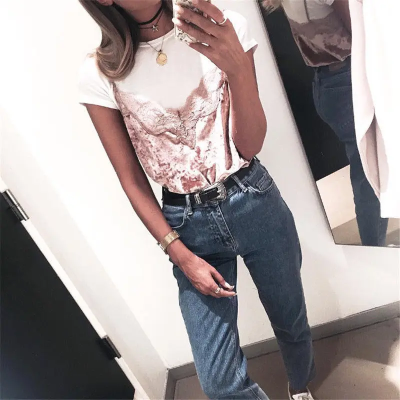 Кружевные топы для женщин женский сексуальный однотонный топ шелковая майка