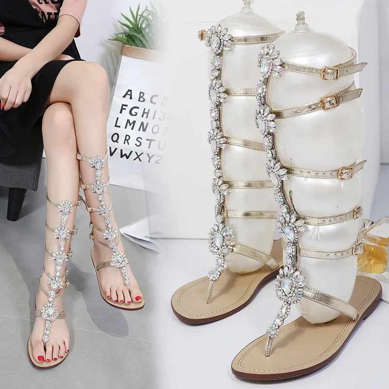 zapatos de mujer shoes woman nouveau sandals women sapato feminino sandalias ayakkabi flat sandalia romanas rhinestone 2019 moda | Обувь