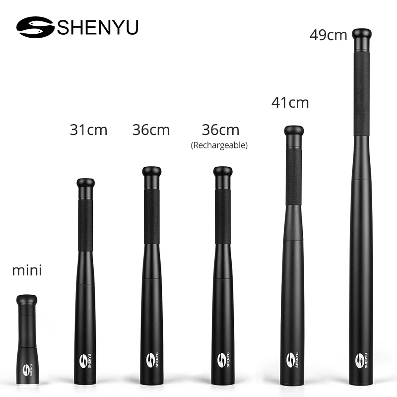 SHENYU бейсбольная летучая мышь Mace Shaped светодиодный фонарик для безопасности и