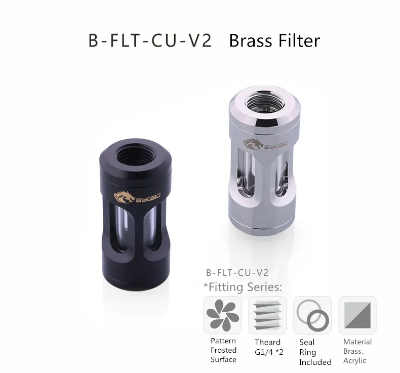 Bykski B-FLT-CU-V2 фильтр системы охлаждения воды G1/4X2 нитки двойные внутренние зубы