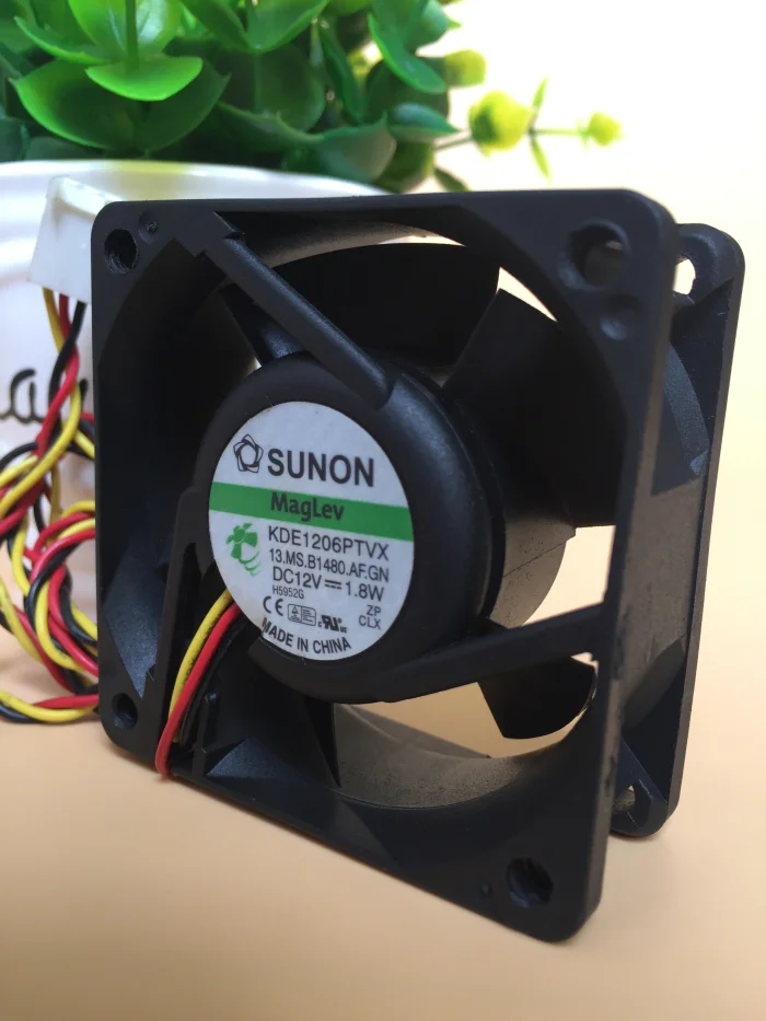 Оригинальный трехпроводной охлаждающий вентилятор SUNON KDE1206PTVX 6025 DC 12V1.8W 60*60*25