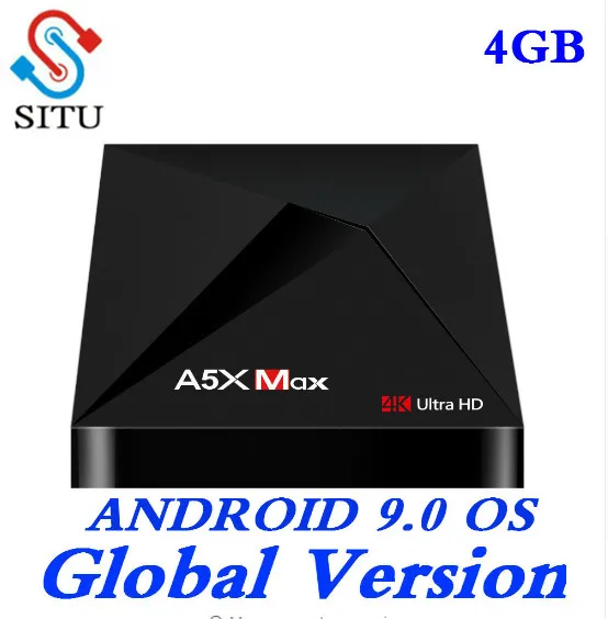 2019 Android 9 0 ТВ коробка A5X MAX 4 Гб Оперативная память 32 ГБ Встроенная RK3328 ядра BT4.0 2 4G Wi Fi