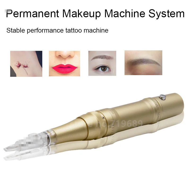 Машинки для перманентного макияжа ручки с игольчатыми картриджами блок питания