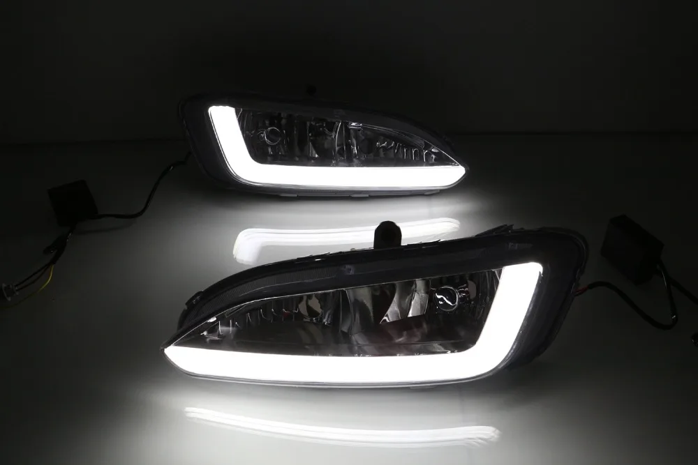 SNCN светодиодный дневные ходовые огни для hyundai Santa Fe IX45 2013 DRL 12 В ABS противотуманная фара дом