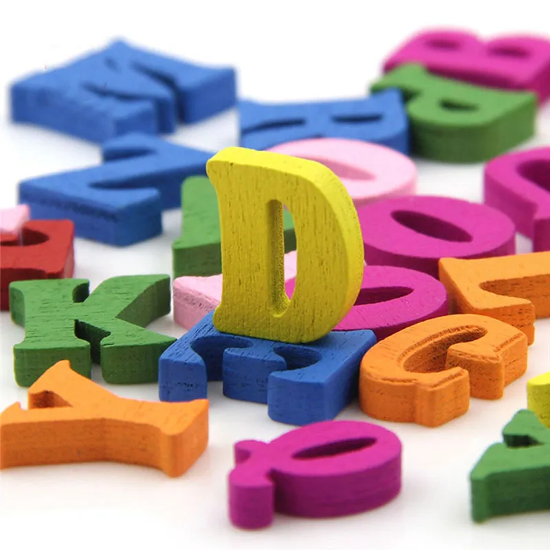 

Home Decoration 100pcs Artificial Wood Colorful Letters Alphabet Word Scrapbooking Carft For Decoration DIY Handcrafts Ornament