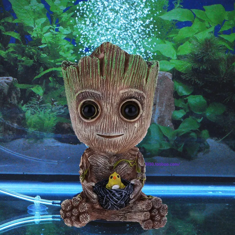 Художественное украшение для детского аквариума Groot милое дерево растение