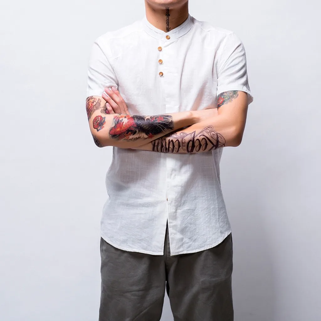 2021 летнее платье размера плюс Мужская обтягивающая рубашка с коротким рукавом на