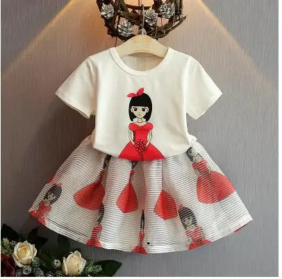 girl MERI AMMI/комплект одежды для маленьких девочек, кружевная футболка без рукавов, топ с цветочным рисунком+ юбка с бантом, верхняя одежда для От 2 до 11 лет, детей - Цвет: girl
