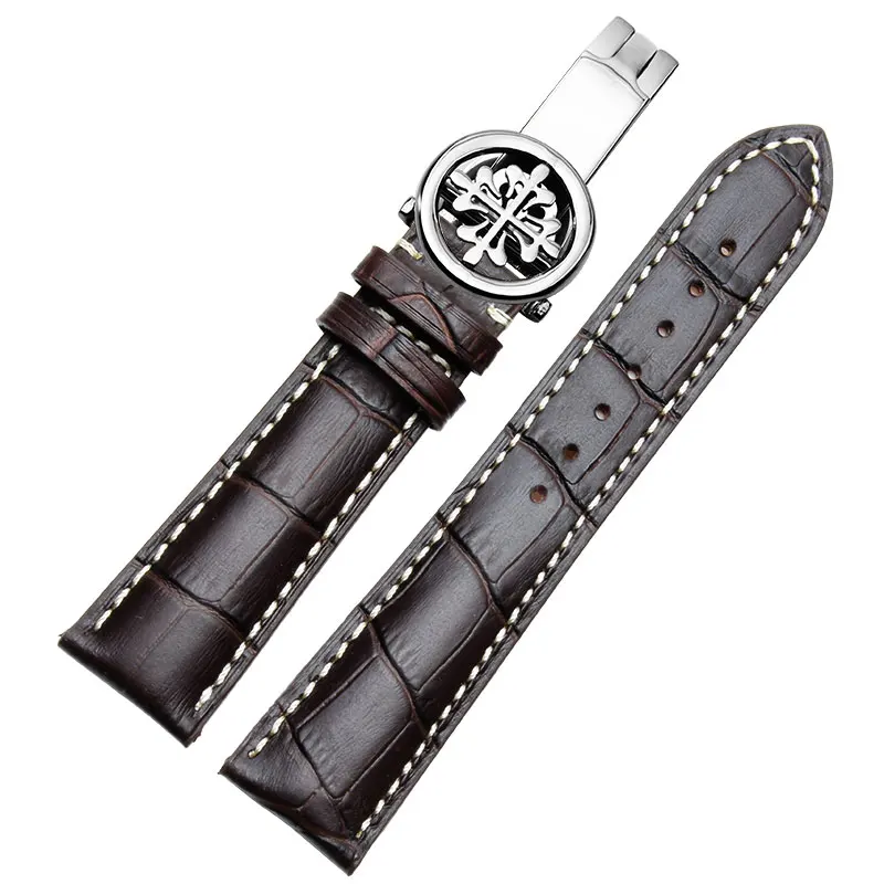 Ремешок для часов 20 мм, 22 мм, 21 мм, чехол для часов Patek philpe, складная Пряжка, серебро, розовое золото - Цвет ремешка: Фиолетовый