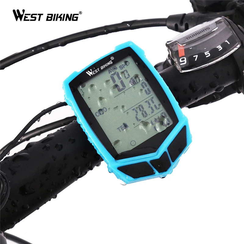 WEST BIKING Cycling Bike Backlight Computer 20 Functions MTB Speedometer Odometer Wired Wireless Bicycle Stopwatch | Спорт и