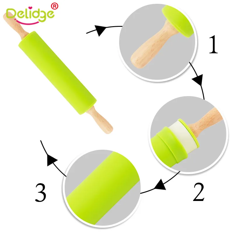 Delidge 1 шт. разноцветные Скалки для выпечки пельменей теста|rolling pin kitchen|silicone rolling