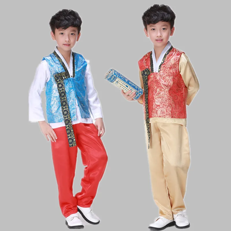 adult kid Party Traditional Korean costume clothing men boys hanbok clothes for festival performance 110-180cm | Тематическая
