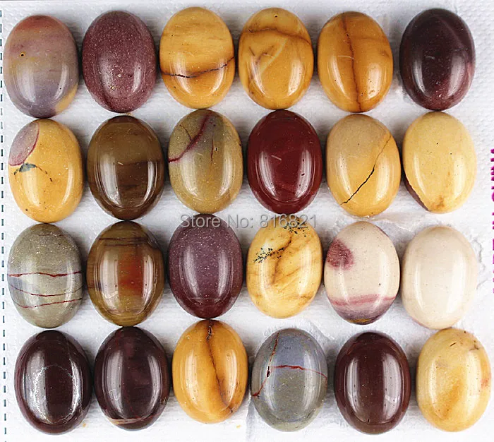 

( 12 Pieces/lot) 18x25mm Mookaite stone Dome Oval Cabochon Natural stone Flat Back cabochons Undrilled 12x16mm 13x18mm