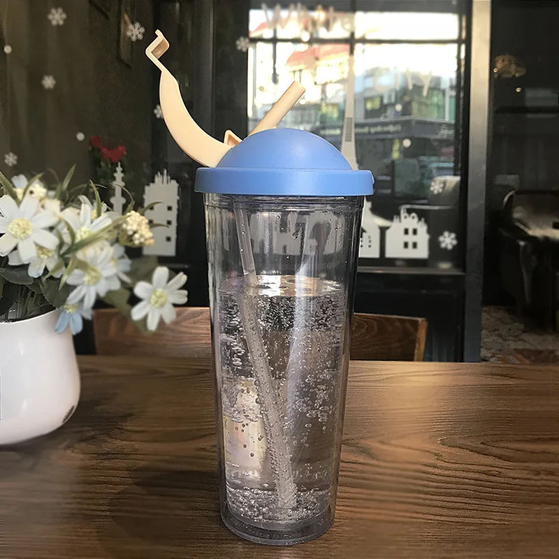 500 ml Портативный двухслойный Для женщин соломы Кофе чашки автомобиль герметичным