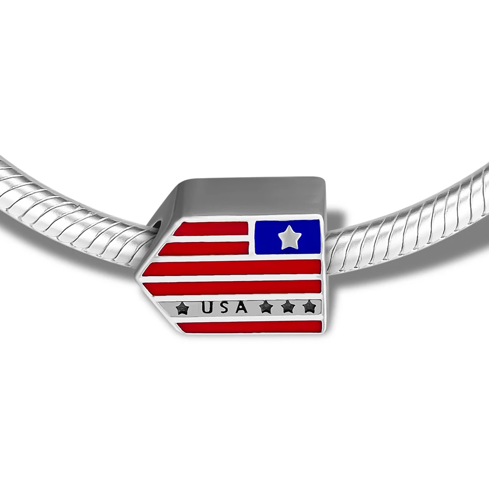 

BEADS for Jewelry Making BraceletS USA Icon Epaulet cHarMs 100% 925 OrigiNal Sterling Silver Jewelry Free Shipping