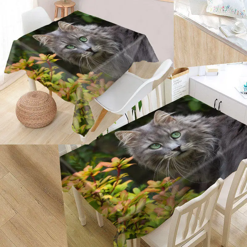 Shunqian Custom Cat скатерть с животными квадратная/прямоугольная для свадебного стола