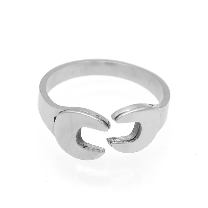 Модные панк байкерские гаечные кольца цвета розового золота из нержавеющей