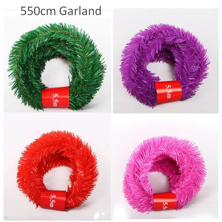 

550cm Christmas garland green Christmas rattan merry Christmas ornaments Christmas decorations for home 4 colors free shipping