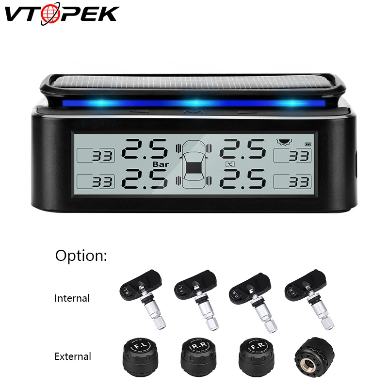 Vtopek TPMS Автомобильная безопасность шин давление окружающий светильник синий или