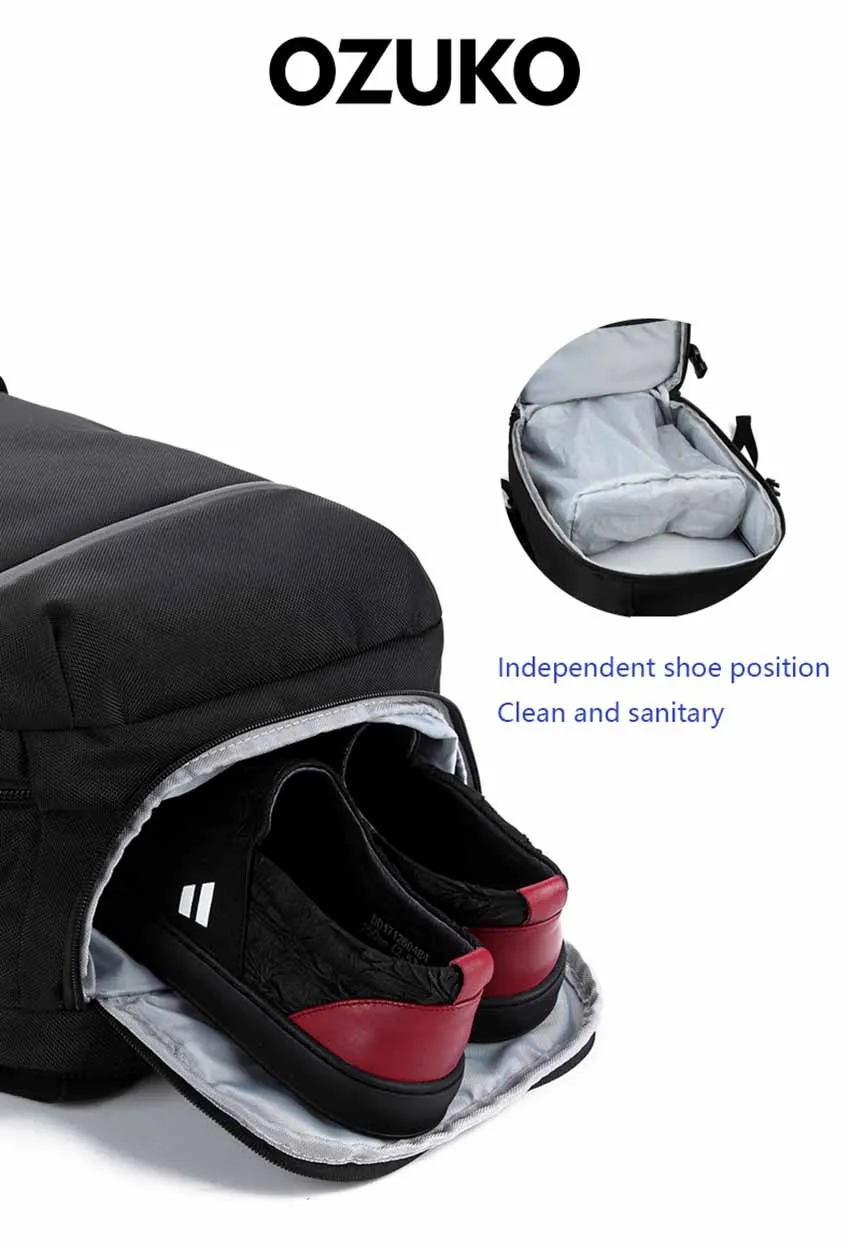 OZUKO мульти-функциональный Для Мужчин's Backpack17 и 20 дюймов ноутбук Рюкзак Школьная Сумка Большой Ёмкость дорожные сумки Повседневное мужской Mochila