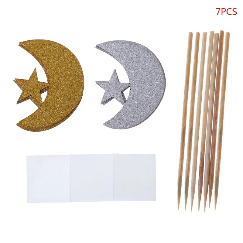7 шт. мусульманский ислам Луна Звезда торт Топпер Свадьба детский душ День