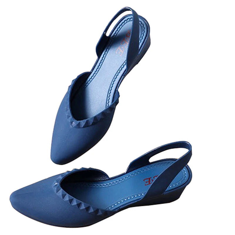 L2sandalsL33 blue Женские босоножки; модная Водонепроницаемая женская прозрачная обувь с острым носком и шипами; Летние уличные повседневные босоножки на танкетке на среднем каблуке - Цвет: L2sandalsL33 blue