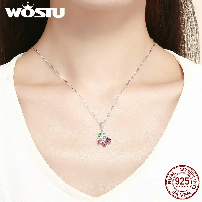 WOSTU, Новое поступление, 925 пробы, серебряный, красочный цветок, шарм, подходит для браслета и ожерелья, кулон, роскошные ювелирные изделия, подарок, FIC1019