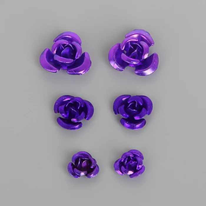 Dark Purple 100 шт., 6 мм/8 мм/12 мм, алюминиевая головка для изготовления ювелирных изделий, для свадебной вечеринки, творчество, рукоделие, декор разноцветные бусины, украшение для дома - Цвет: Dark Purple